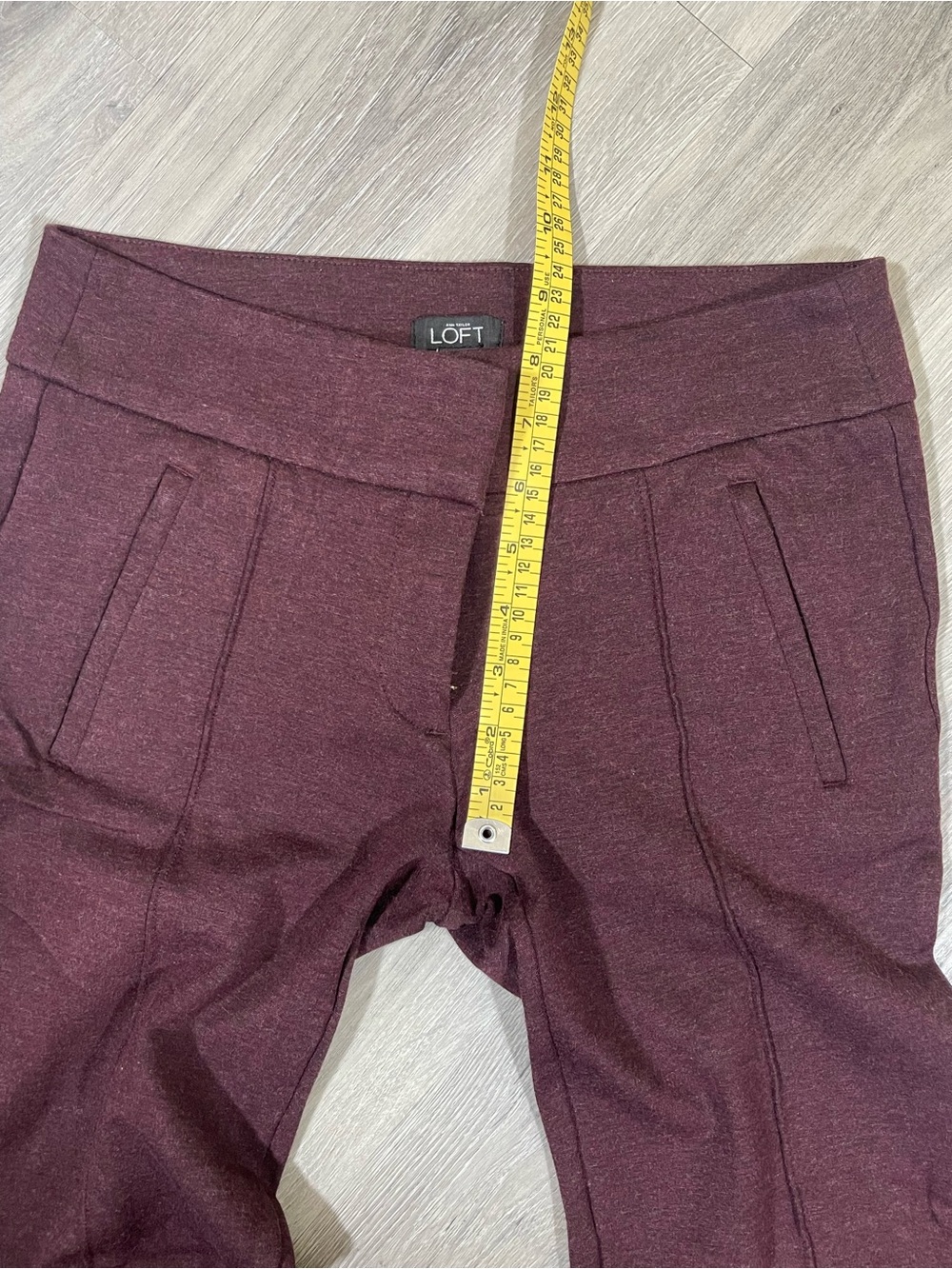 LOFT Skinny Ponte Ankle Pants - Burgundy Plum - Picture 8 of 12